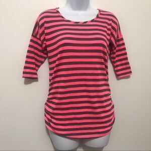 Pinc Maternity Black/Pink Striped 3/4 Sleeve Top